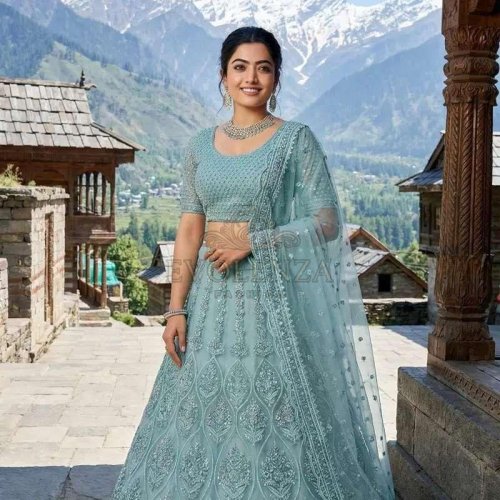 Sky Blue Embroidered Bridal Lehenga Choli Sky Blue Embroidered Bridal Lehenga Choli