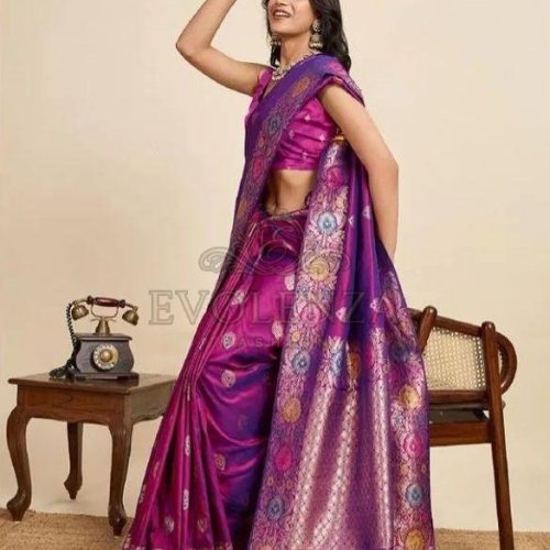 Voilet Varasat Classic Banarasi Silk Saree Voilet Varasat Classic Banarasi Silk Saree