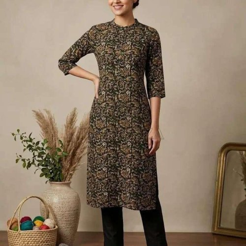 Women Rayon Straight Printed Kurti