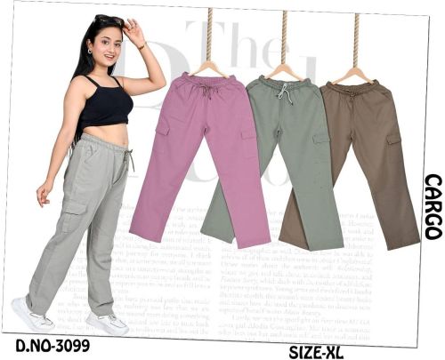 Ladies Light Grey Multi Pocket Casual Cargo Pant