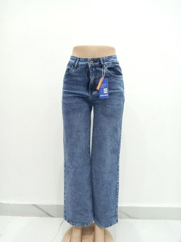 Ladies Vintage Blue Relaxed Wide Leg Denim Jeans