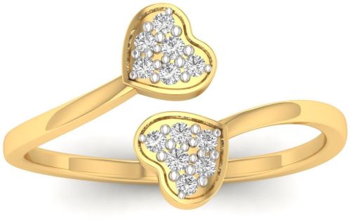 Artificial Heart Shape Golden Ring