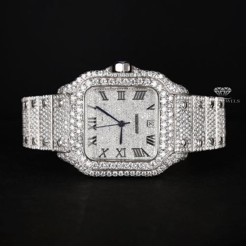 White Luxury Full Iced Out Moissanite Diamond Watch