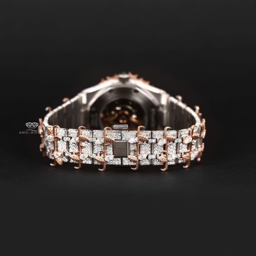 Brown Dial  Diamond PavÉ Stainless Steel Bracelet  Analog Quartz Watch