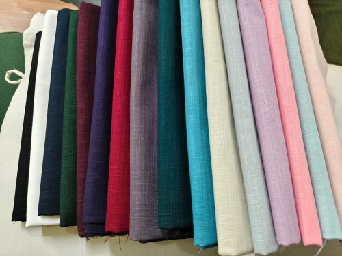 Plain Pure Cotton Slub Shirting Fabric