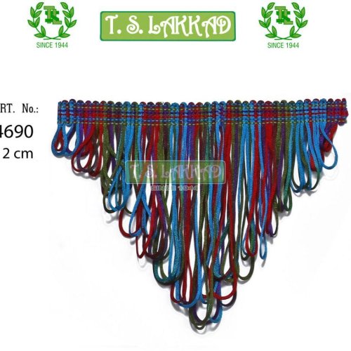 12cm Multi Color Loop Fringe Tassel Trim
