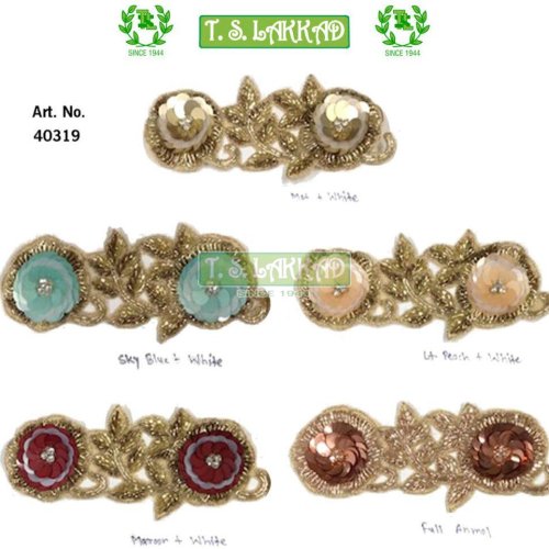 3D Handmade Sequin Floral Motif Embroidery Badge Strip