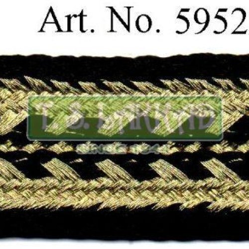 Black &AMP; Golden Braided Border Lace Trim