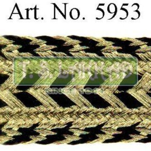 Black &AMP; Golden Chevron Braided Lace Trim