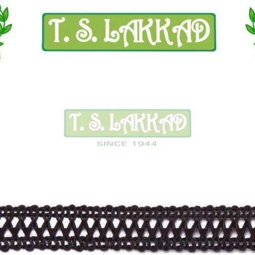 Black Geometric Crochet Border Lace Trim