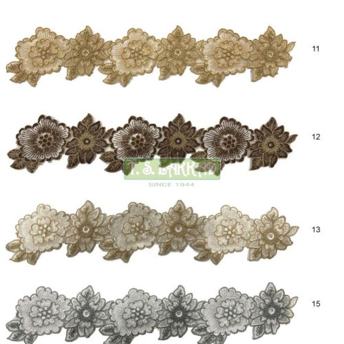 Blooming Floral Embroidery Cutwork Lace Border Trim