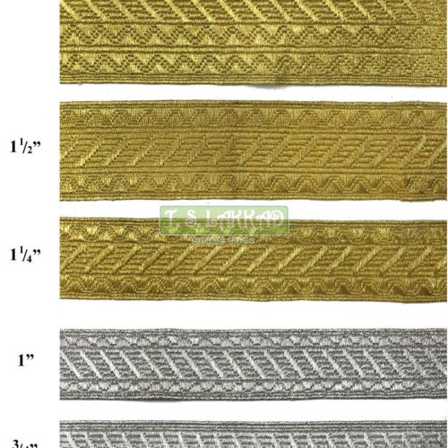Classic Chevron Weave Metallic Uniform Lace Trim