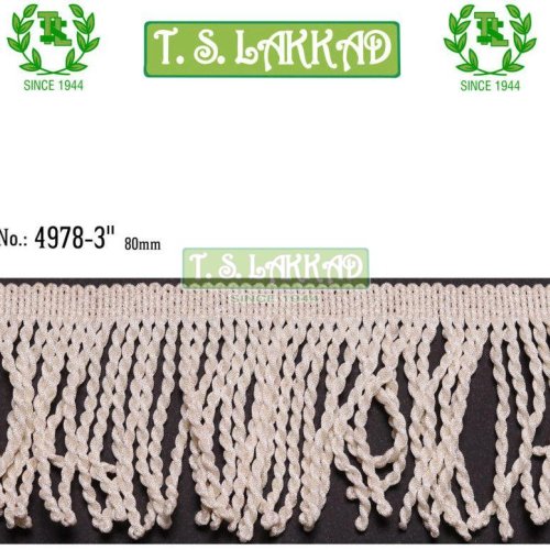 Cream Twisted Fringe Lace Trim