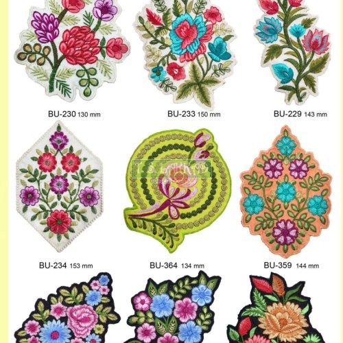 Designer Floral Embroidery Applique Patch
