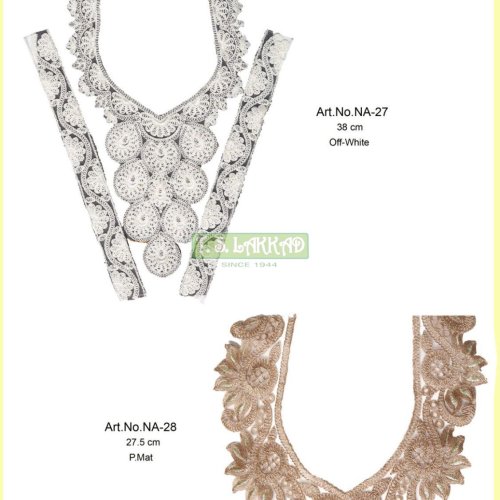 Designer Floral Lace Neckline Patch