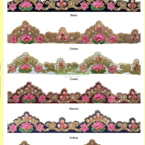 Designer Floral Scallop Embroidery Border Lace