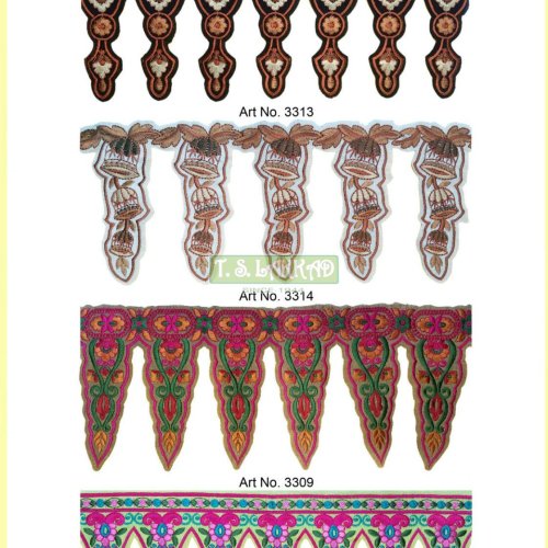 Designer Multicolor Hanging Embroidery Lace