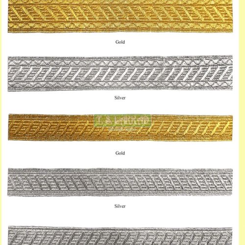 Diagonal Weave Metallic Uniform Lace Trim