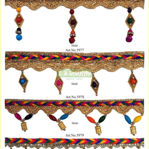 Diamond Drop Beaded Fringe Lace Trim