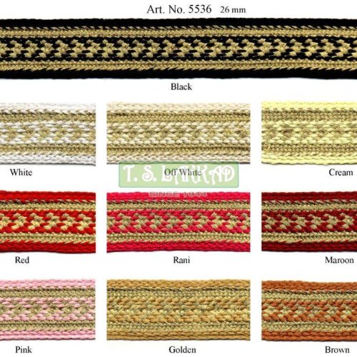 Dual Tone Rustic Weave Decorative Lace Trim