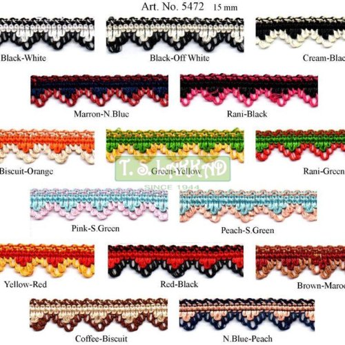Dual Tone Scallop Border Lace Trim