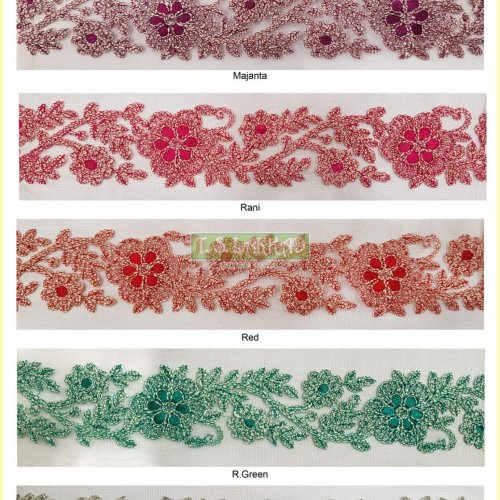 Elegant Floral Embroidered Lace Trim