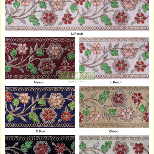 Elegant Floral Embroidery Lace Border Trim