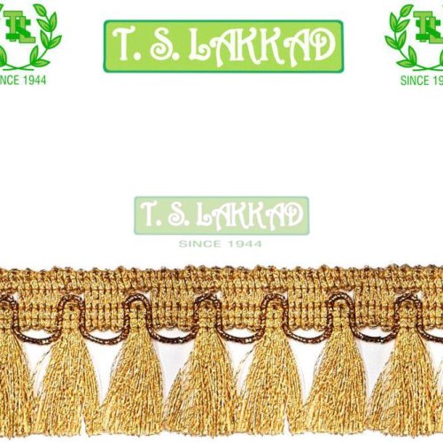 Elegant Tassel Drop Metallic Lace Trim
