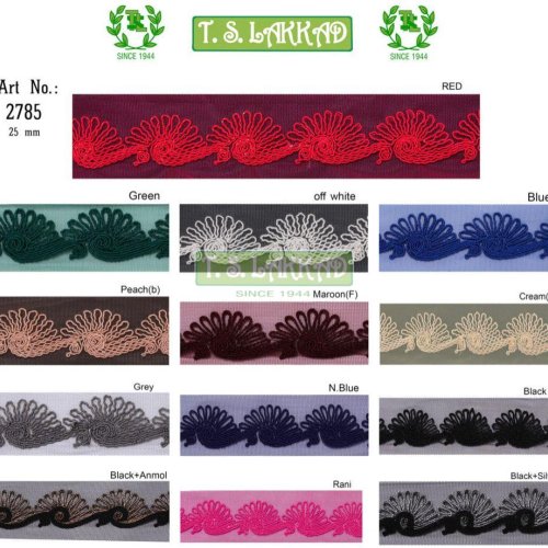 Fan Shape Embroidery Scallop Border Lace Trim