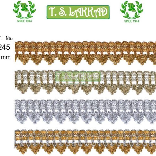 Floral Edge Metallic Designer Lace Trim