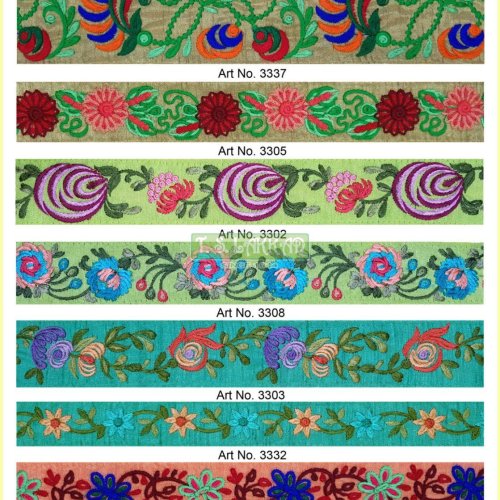 Floral Embroidered Border Trim Lace