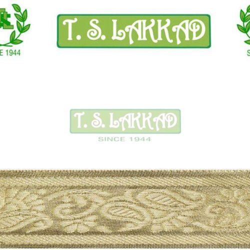 Golden Floral Woven Decorative Border Lace Trim