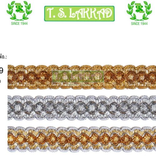 Metallic Braided Scallop Decorative Lace Trim