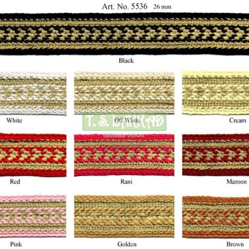Multi Color Braided Border Lace Trim