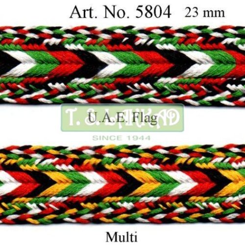 Multi Color Chevron Braided Border Lace Trim