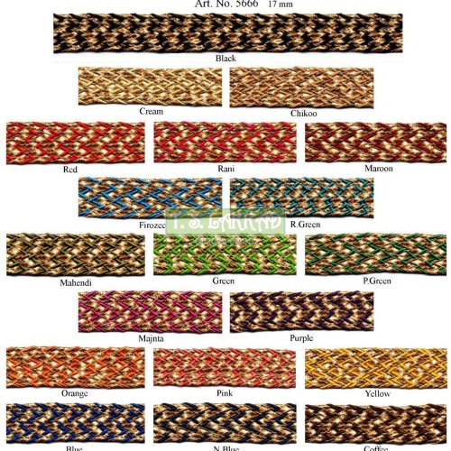 Multi Color Zigzag Braided Border Lace Trim