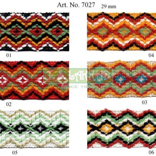 Multicolor Chevron Woolen Lace Trim