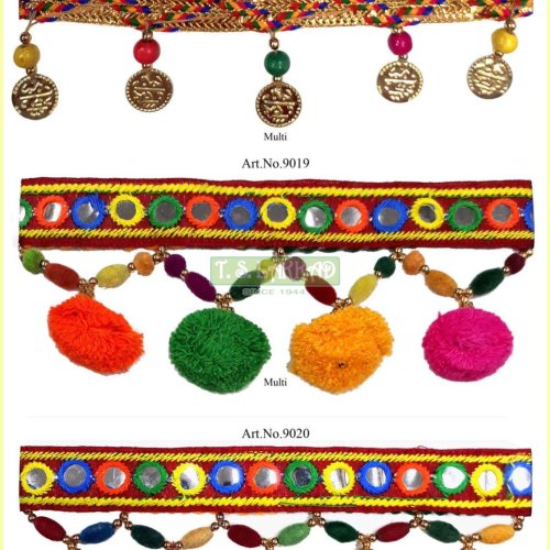 Multicolor Mirror POM POM Coin Beaded Fringe Lace Trim