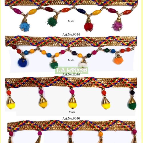 Multicolor POM POM Beaded Tassel Fringe Decorative Lace Trim