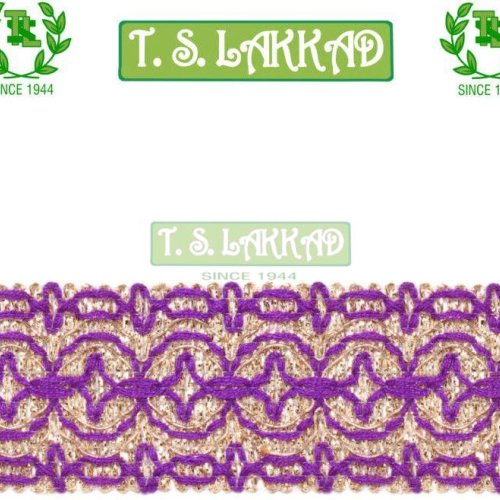 Purple &AMP; Golden Designer Lace Trim