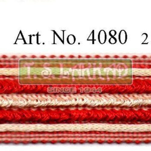 Red & Cream Braided Decorative Lace Trim