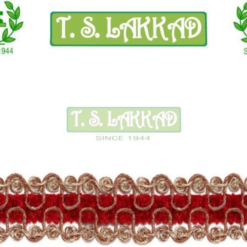 Red &AMP; Golden Decorative Loop Lace Trim