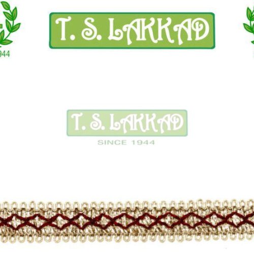 Red Diamond Pattern Designer Lace Trim