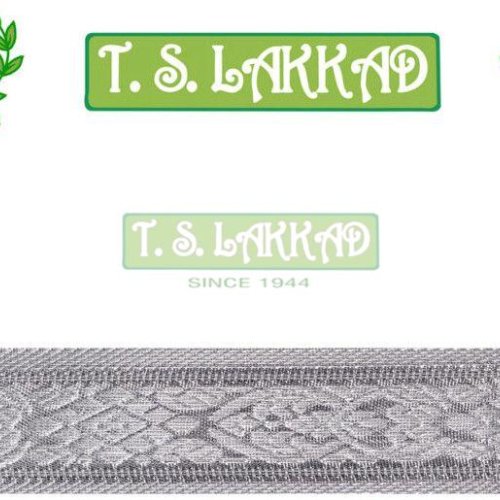 Silver Floral Woven Border Lace Trim