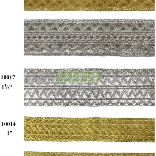 Textured Pattern Metallic Uniform Lace Trim