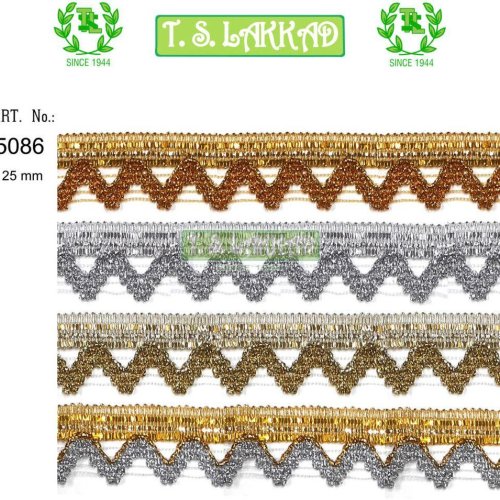 Zigzag Metallic Border Lace Trim Zigzag Metallic Border Lace Trim