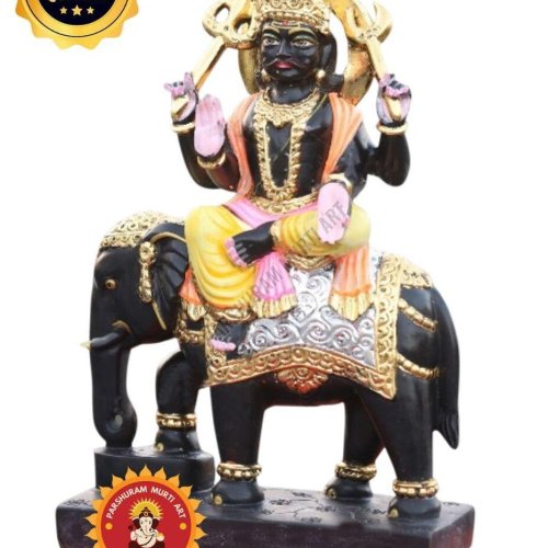 Hand Carved Hathi Sawari Shanidev Murti