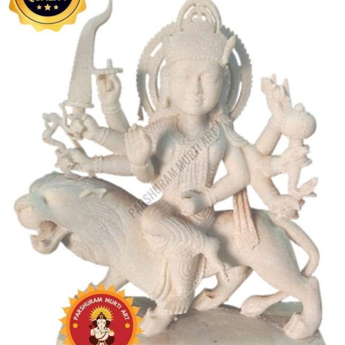 White Marble Durga Mata Murti