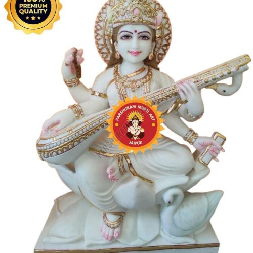 White Marble Saraswati Murti