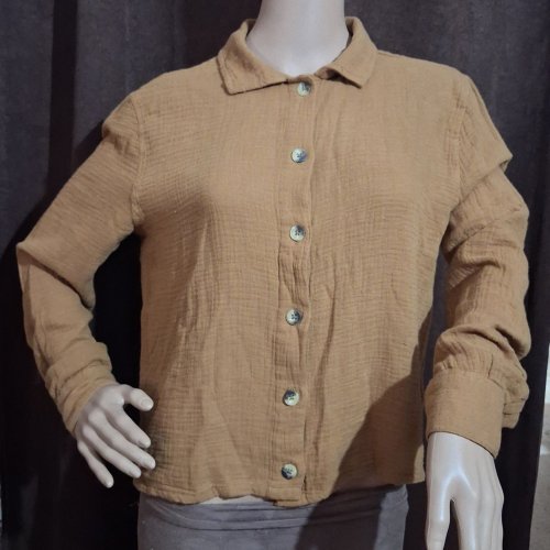 Light Brown Casual Ladies Shirt